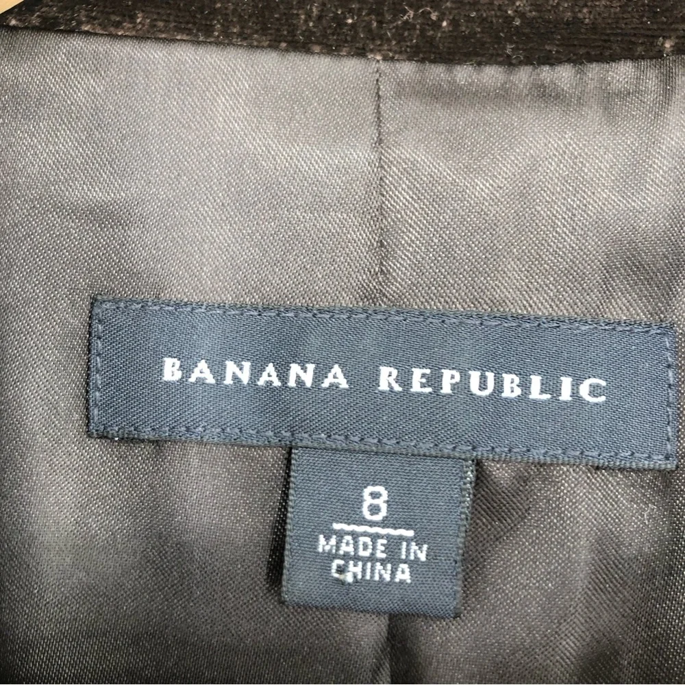 Vtg Y2K Banana Republic Womens Blazer Size 8 Dark Brown‎ Velvet Silk Early 2000s - Picture 3 of 11